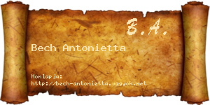 Bech Antonietta névjegykártya